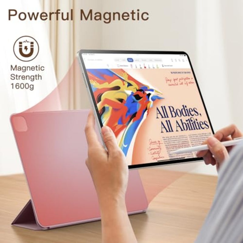 حافظة مغناطيسية لجهاز iPad Pro 11 iPad Air 5/4 10.9، غطاء ذكي نحيف مع خاصية التنبيه/السكون التلقائي، حماية خفيفة الوزن، جلد PU فاخر، أسود - Image 3