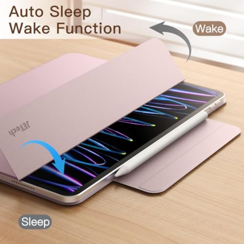 حافظة مغناطيسية لجهاز iPad Pro 11 iPad Air 5/4 10.9، غطاء ذكي نحيف مع خاصية التنبيه/السكون التلقائي، حماية خفيفة الوزن، جلد PU فاخر، أسود - Image 5