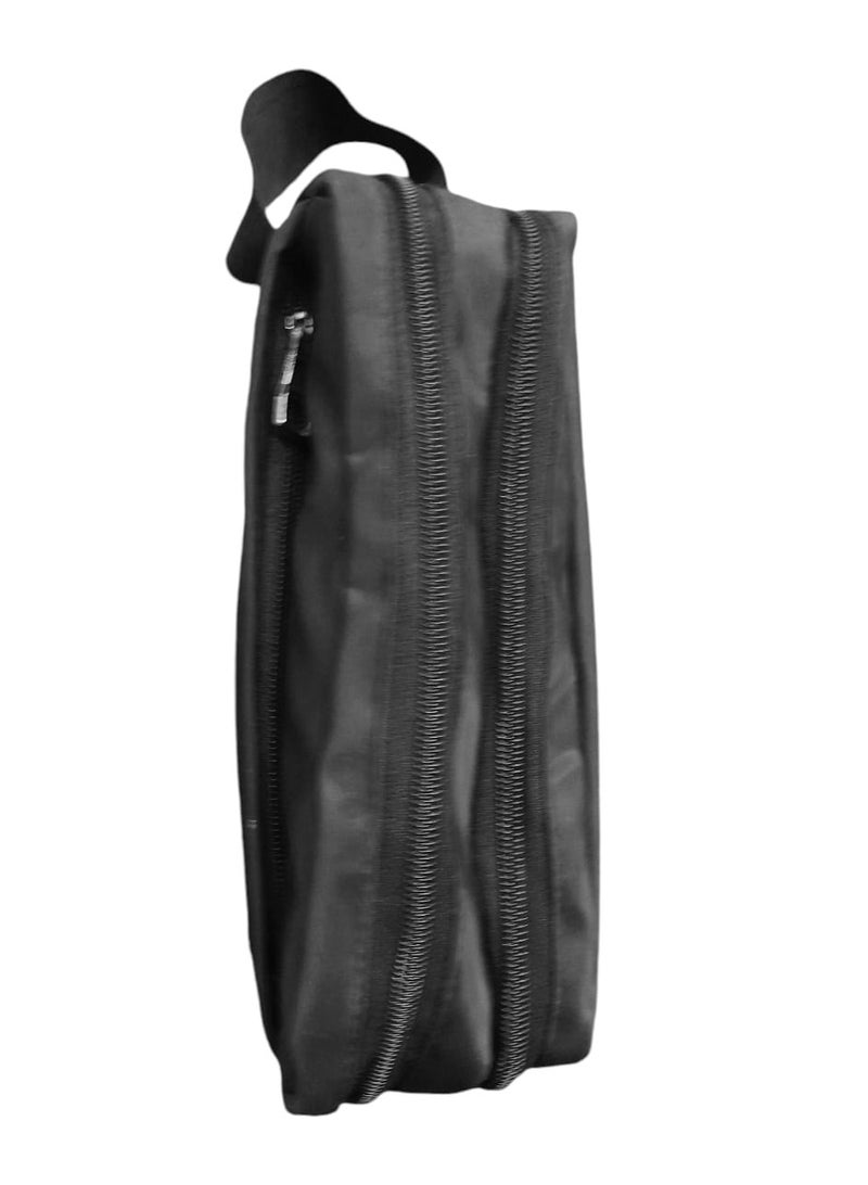 Men's Handbag Leather Hand Bag Wrist Handle Clutch Bag with Inner Slot for Cash and Cards - Image 2