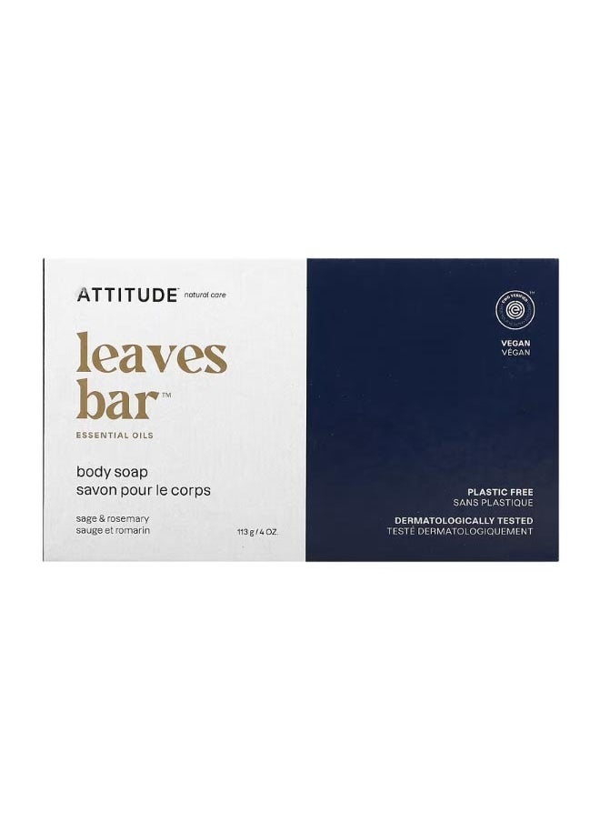 Attitude Leaves Bar Body Bar Soap Sage And Rosemary 4 oz 113 g  - Image 1