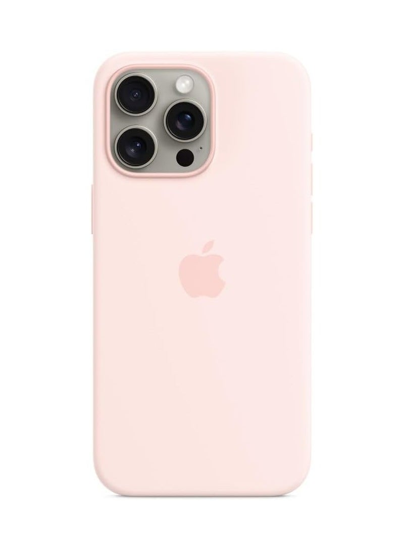 IAF Generic Silicon Case Cover For Apple iPhone 15 Pro Max Silicone Case with MagSafe - Light Pink ​​​​​​​