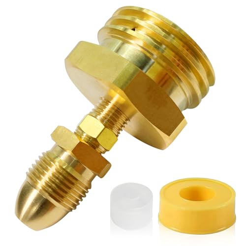 FJXBYWM Propane Fill Adapter Male POL to Male 134 ACME Propane Tank Fill Valve HeavyDuty Fill Filler Coupling Adapter for Propane Tanks Grill Heater RV and Fill Station Connections - Image 1