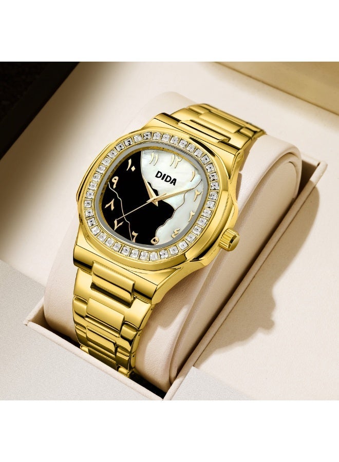 DIDA Men's Stainless Steel Waterproof  Fashion Watch C103 Gold - Image 2