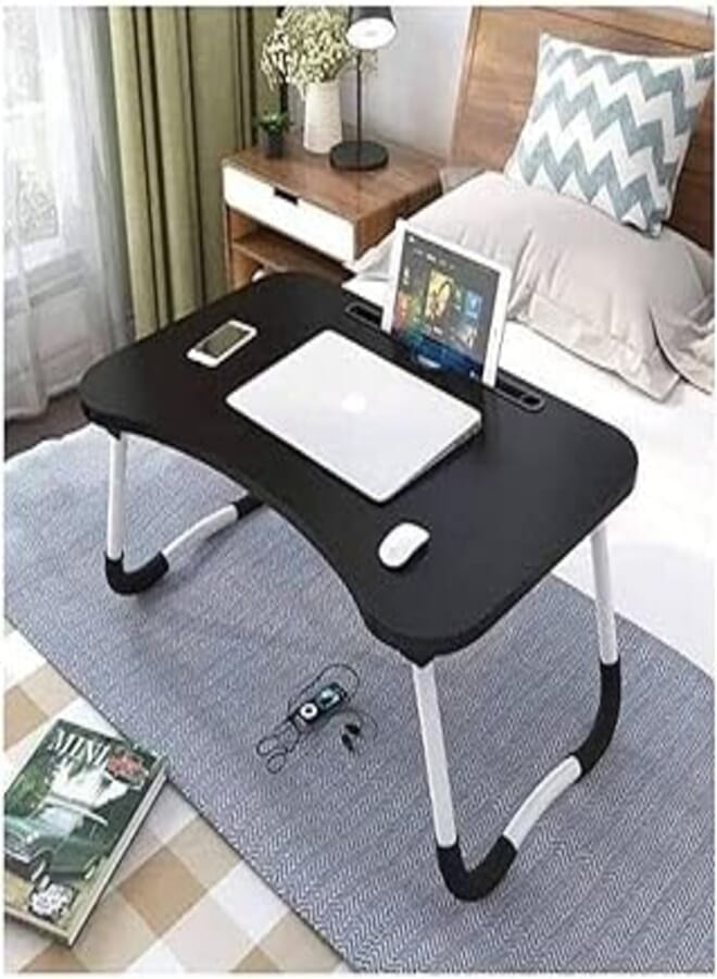Laptop treadmill stand with phone holder and cup holder - black 1