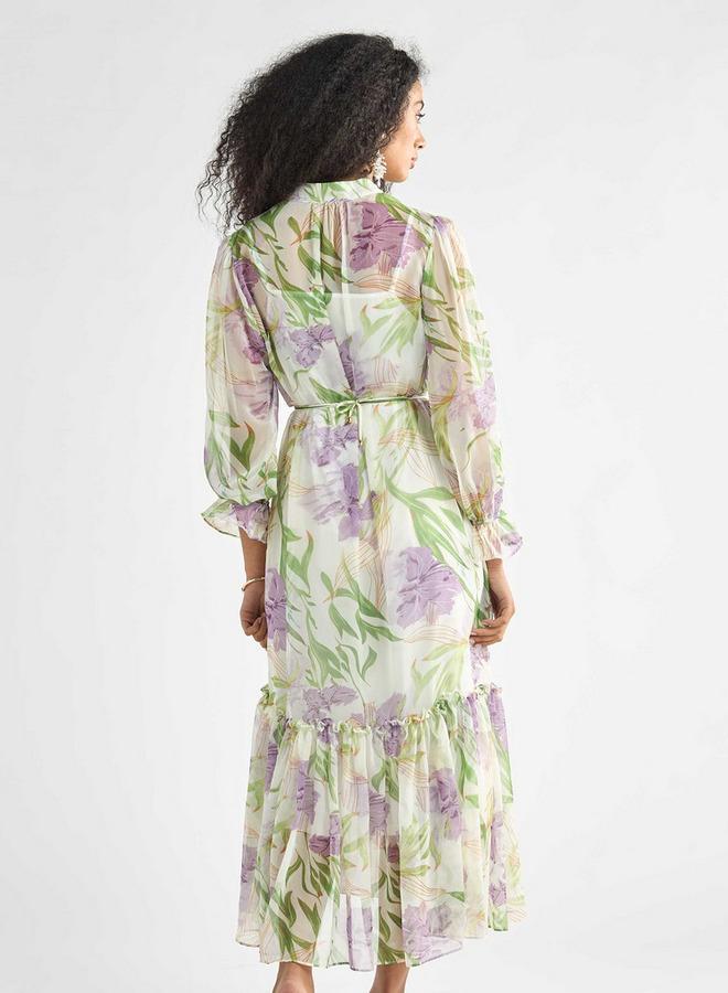 Splash FAV Floral Chiffon Midi Dress - Image 3