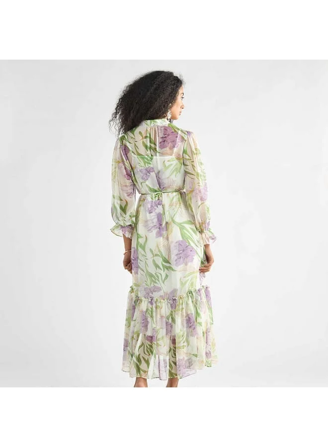 Splash FAV Floral Chiffon Midi Dress
