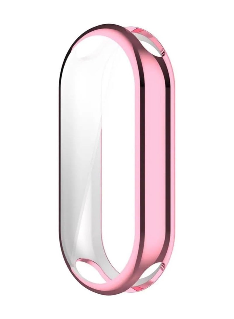 Case for Xiaomi Smart Band 8 Screen Protector Protective Silicone TPU Screen Protector Case Cover, Anti-Scratch Anti-Dust Protection Case for Xiaomi Mi Band 8 (Pink) - Image 2