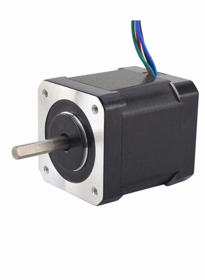 Dual Shaft Nema 17 Stepper Motor Bipolar, 0.5A/24Ncm/48mm Body/4-lead Wires/60cm Cable and Connector Compatible with 3D Printer/CNC  - Image 1