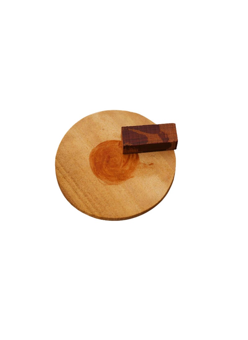 ANAWARIYAS ANAWARIYAS Sandalwood Rubbing Stone chakla Pata with RED Sandalwood Stick Natural Sandalwood Pata Board with Chandan Stick for Puja Tilak Face 1 Board with 1 Red Stick  - Image 1