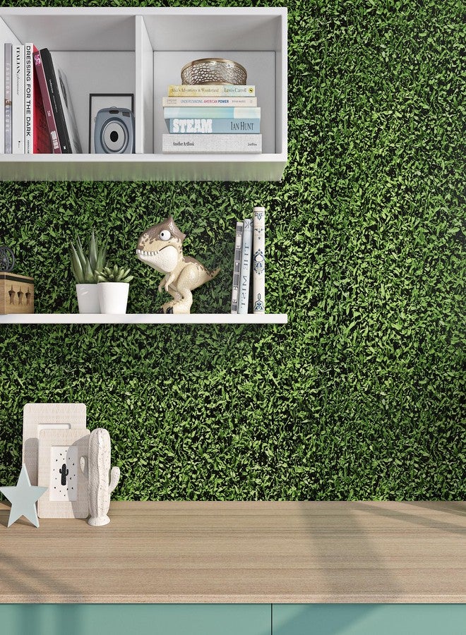 ReWallpaper ورق حائط أخضر من ReWallpaper قابل للإزالة واللصق، ورق حائط من العشب الأخضر الداكن، ذاتي اللصق، جداري من الخضرة الطبيعية لغرفة النوم والحمام، ورق اتصال مقاوم للماء للخزائن والأدراج، 17.5 بوصة × 10 أقدام - Image 5