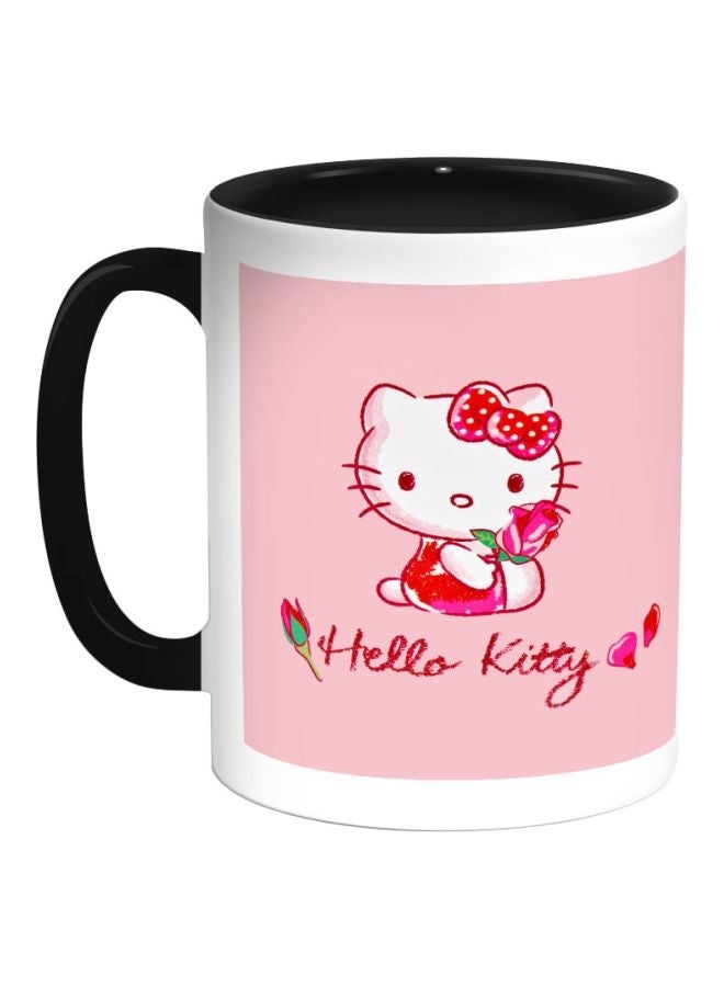 RYN Hello Kitty Printed Coffee Mug Black/White/Pink 325ml