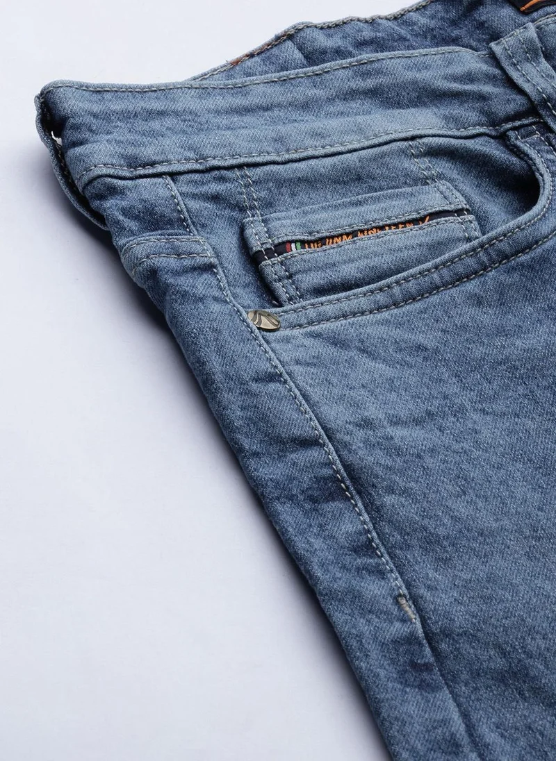 The Indian Garage Co  Men Slim Fit Solid Mid-Rise Stretchable Jeans for Men | Best Price UAE