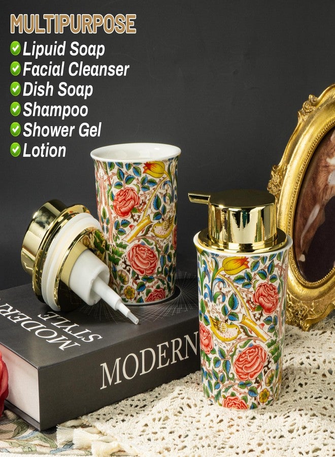 Esdallina Vintage Rose Ceramic Foaming Soap Dispenser for Bathroom & Kitchen Refillable Lotion Liquid Foam Pump Dispensers - Image 5
