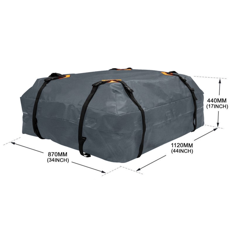Cargo Bag Car Roof Cargo Carrier Universal Luggage Bag Storage Cube Bag Thickened 600D Waterproof Gray for Travel Camping - Image 3