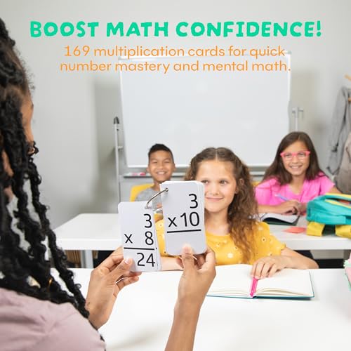 Star Right Multiplication Flash Cards 169 HolePunched Math Study Multiplication Cards with 2 Binder Rings Times Tables Practice Set for Kids Ages 8 and Up at Home or School - Image 5