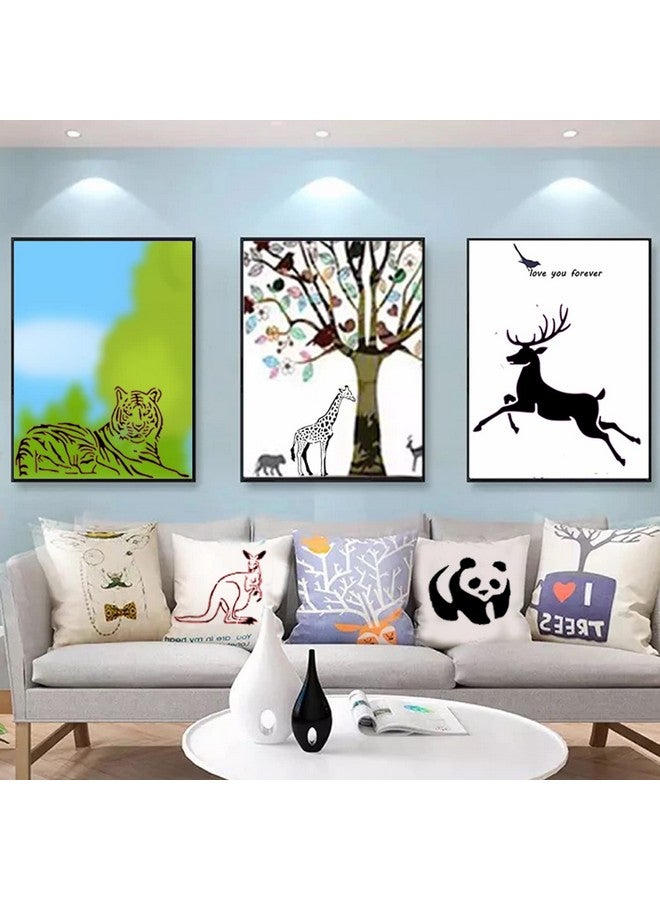 Grekywin 16 Pieces Stencil Template For Painting Reusable Wildlife Animal Stencil For Home Décor Design Your Pillow Wall Window Doors Porch Acrylic Or Wood Ornament (7.9 X 7.9 Inch) - Image 2