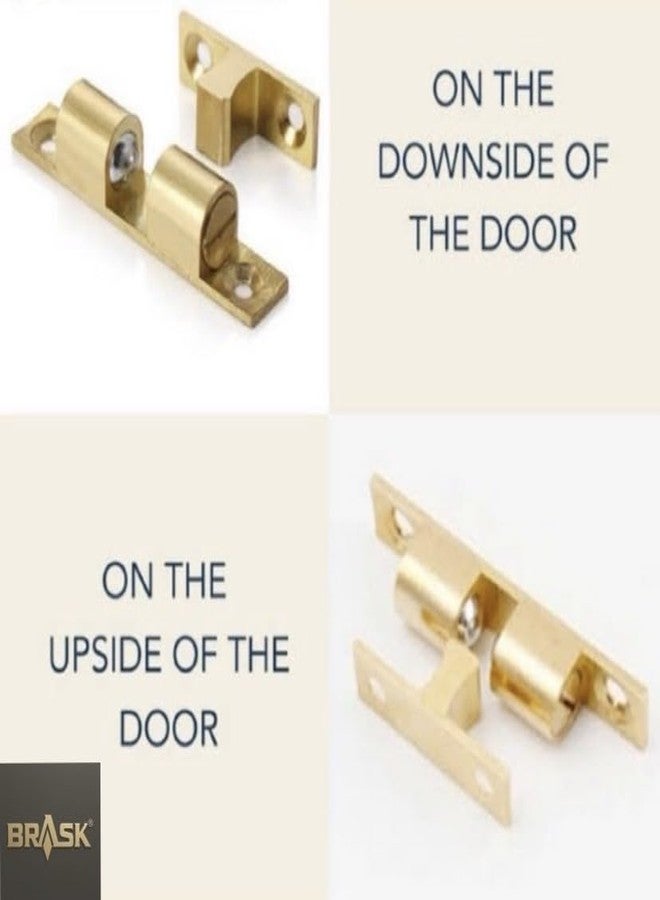 BRASK Brass Double Ball Catcher 50 mm | Ideal for Keeping Cabinets, Cupboards & Closets Closed | Brass Ball Catcher with Screws - for Home and Office cabinets (12, Antique Brass) - Image 5