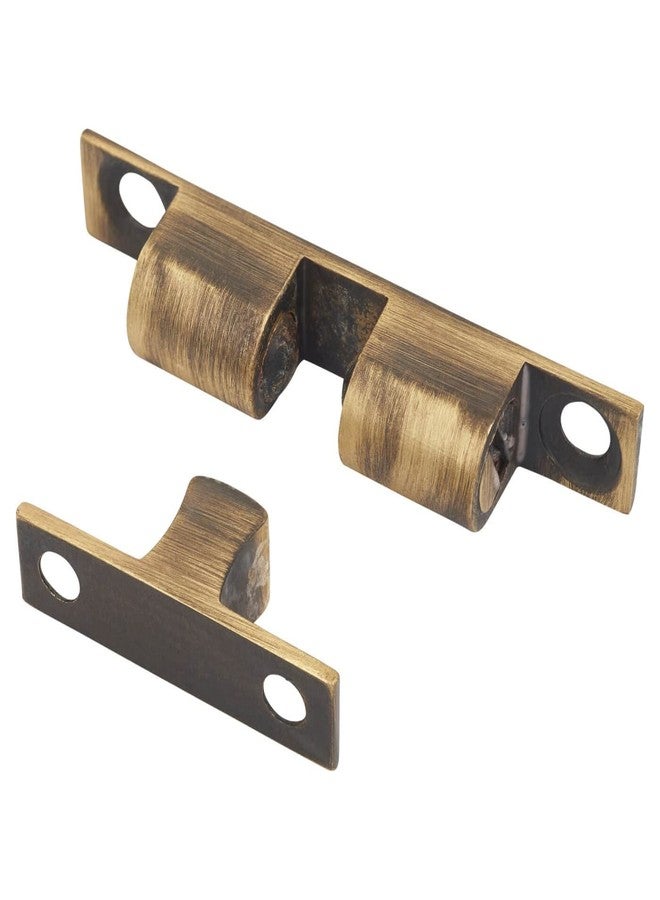 BRASK Brass Double Ball Catcher 50 mm | Ideal for Keeping Cabinets, Cupboards & Closets Closed | Brass Ball Catcher with Screws - for Home and Office cabinets (12, Antique Brass) - Image 1