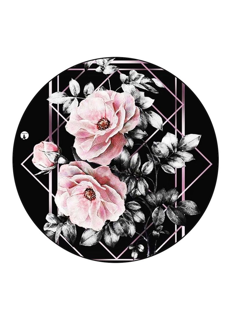 RKN Flowers Printed Mouse Pad Round  Multicolour