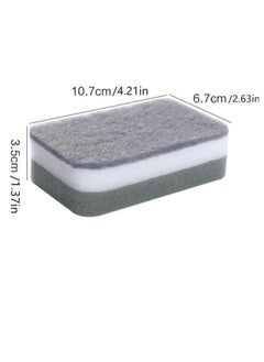 Cuken 5 pieces Dish Washing Medium Foam Sponge, Long, Lasting and Durable, Heavy Duty Comfort Cleaning Sponges Scrub Pads for Kitchen, Sink and Bathroom Sponges, Gray , White, 5 pieces per Pack  - Image 2