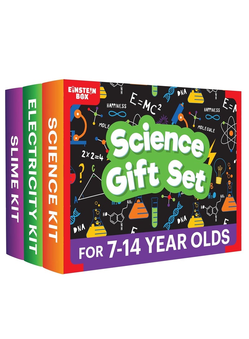 Einstein Box Science Gift Set 3-in-1 of Slime Kit + Science Kit + Electricity Kit | Gifts for 5, 6, 7, 8, 9, 10 and Above | Learning and Educational Toys for Boys & Girls | Rakhi Gift Ideas for Boys & Girls | - Image 1