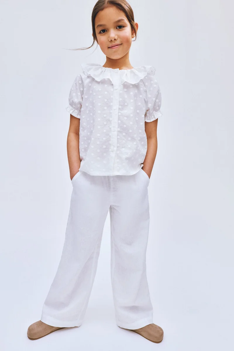 H&M Linen-blend drawstring trousers