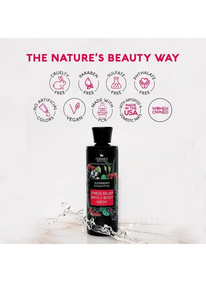 Nature's Beauty - Elderberry Eucalyptus Stress Relief Body Wash For Women Multipack Gentle Bath + Body Cleanser Restore Skin Made W/Shea Butter Avocado Oil And Sweet Almond Oil 12 Fl Oz (2 Pack) - Image 1