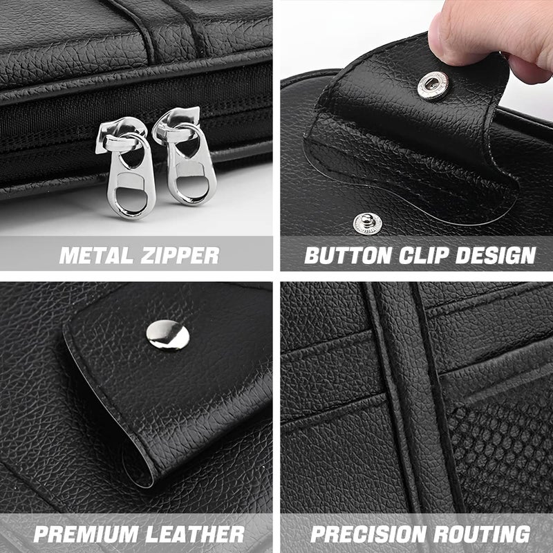 BELOMI Car Sun Visor Organizer, Sunglass Holder and Storage Pocket, Card Cash Pouch with Multi-Pocket Net Zipper, Case Bag for License Pen Key, Auto Interior Accessories for Truck, SUV, Van (Purple) - Image 5