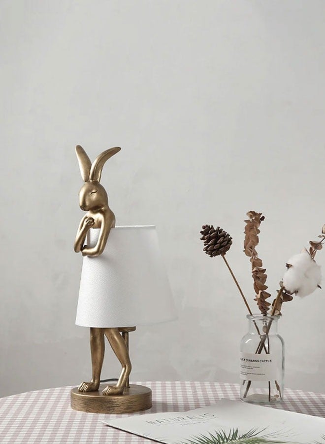 إنارة سيرة أباجورة باللون الذهبي أرنب متكتف شيد بيج كبير  26*63 سم E27 - Image 1