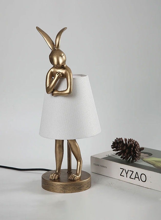 إنارة سيرة أباجورة باللون الذهبي أرنب متكتف شيد بيج كبير  26*63 سم E27 - Image 2