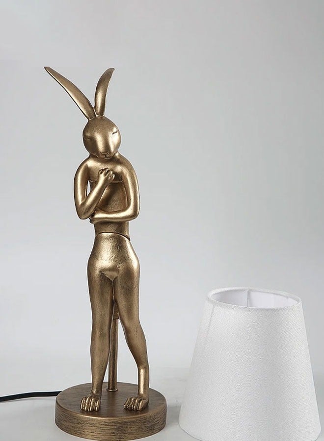 إنارة سيرة أباجورة باللون الذهبي أرنب متكتف شيد بيج كبير  26*63 سم E27 - Image 4