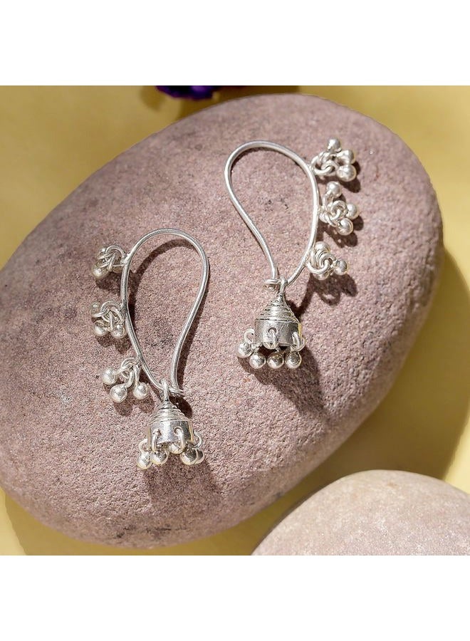 NOVICA .925 Sterling Silver Jhumki Style Jingle Bell Dangle Earrings, Music' - Image 2