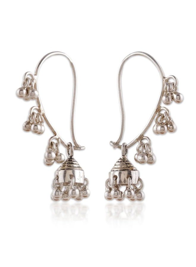 NOVICA .925 Sterling Silver Jhumki Style Jingle Bell Dangle Earrings, Music' - Image 1