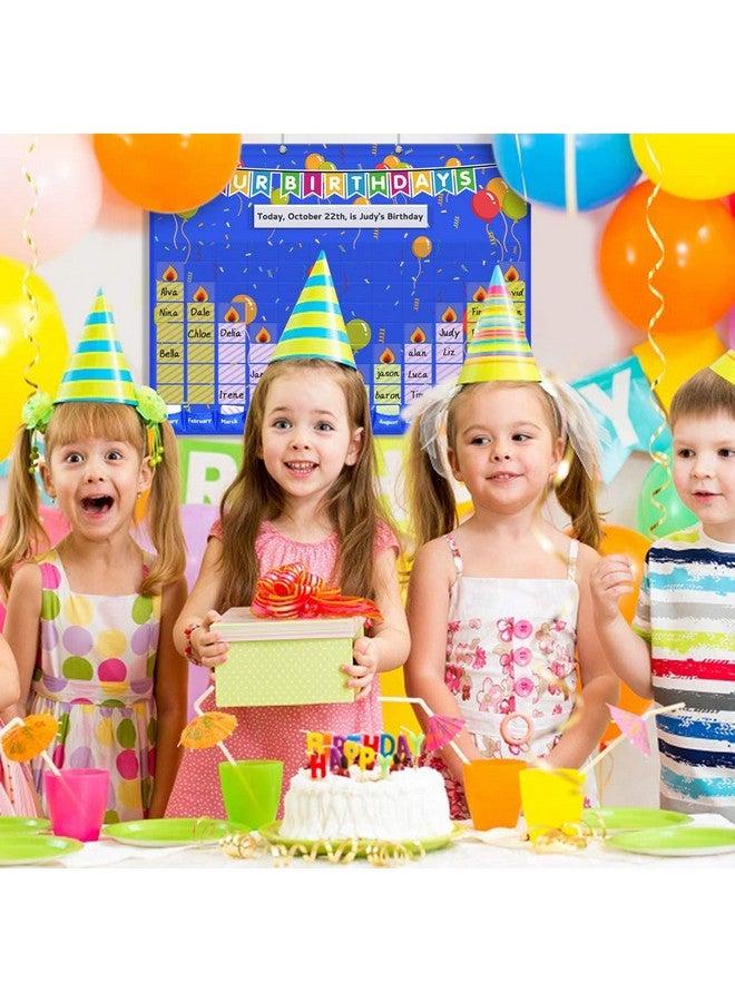 Eamay Happy Birthday Pocket Chart, Blue Birthday Graph Bulletin Board For Classroom - Image 2