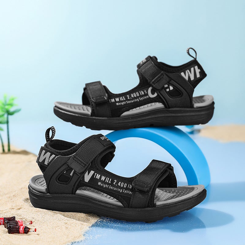 Boys Sandals 2024 Medium And Big Children Soft Bottom Non-Slip Student Waterproof Air Cushion Sandals Children Beach Shoes - Image 1