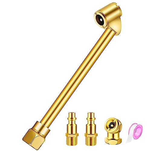 GODESON Heavy Duty Dual Head Air Chuck,Closed Ball Tire Chuck with 1/4 Inch Female NPT and Two Standard Male Quick Plug, Tire Air Fill Kit for Tire Inflator Gauge and Air Compressor - Image 1