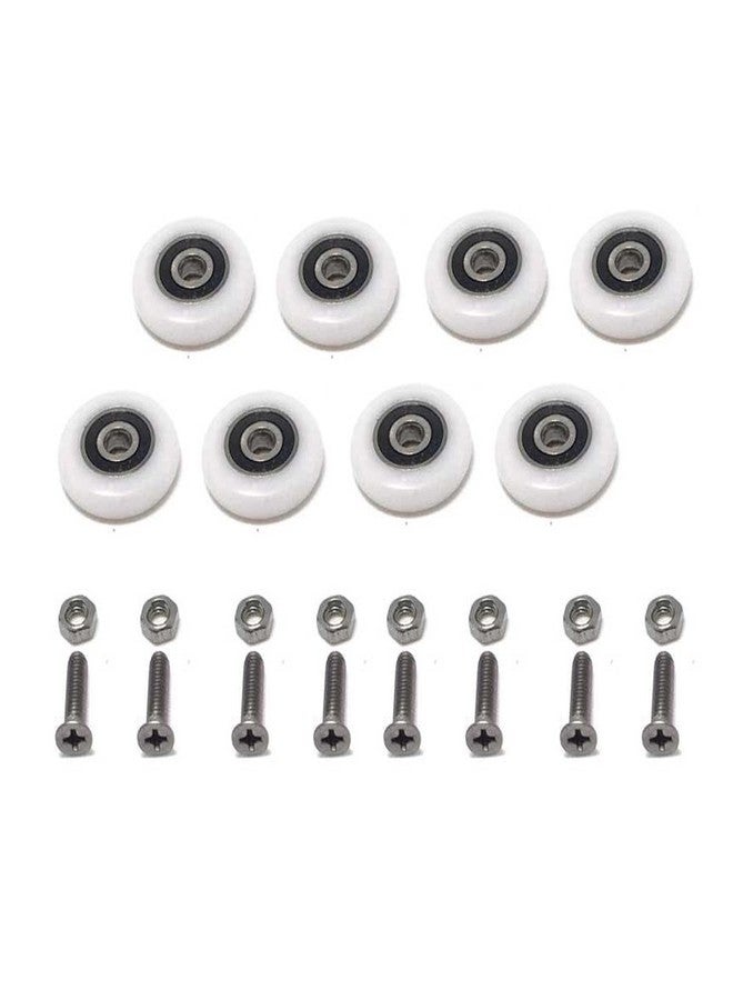 Smooth 8PCS x Shower Door Rollers,Roller Diameter 27mm, for The Bathroom Pan Glass Sliding Door Pulleys/Runners/Wheels,Strong Load-Bearing Capacity, Ultra-Quiet,CY105-LS-8PCS