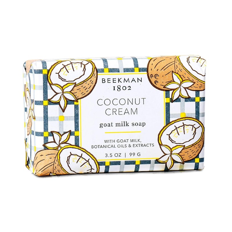 Beekman 1802 Coconut Cream PalmSized Bar Soap Scented 35 oz Cleanses Nourishes Hydrates Certified Microbiome Friendly No Irritation Good for Sensitive Skin - Image 1