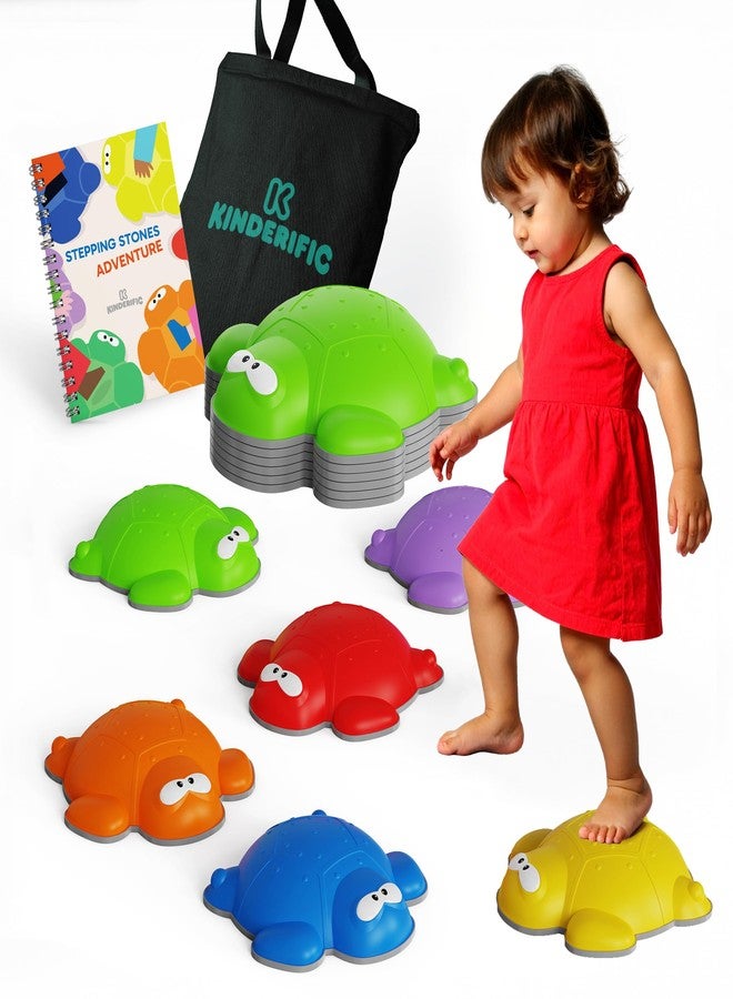 Kinderific Stepping Stones for Kids, Turtle Shape, 6-Piece Set, Non-Slip Indoor/Outdoor Sensory Balance & Coordination Toy for Toddlers Ages 3+, Multicolor - Image 2