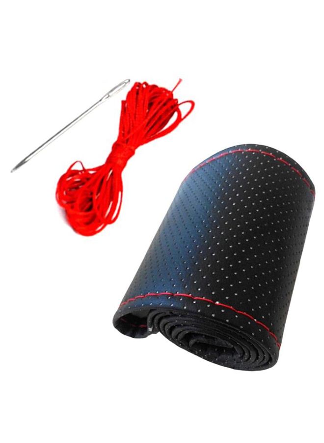 Car Steering Wheel Cover With Hand Sewing Needles And Thread - Image 1