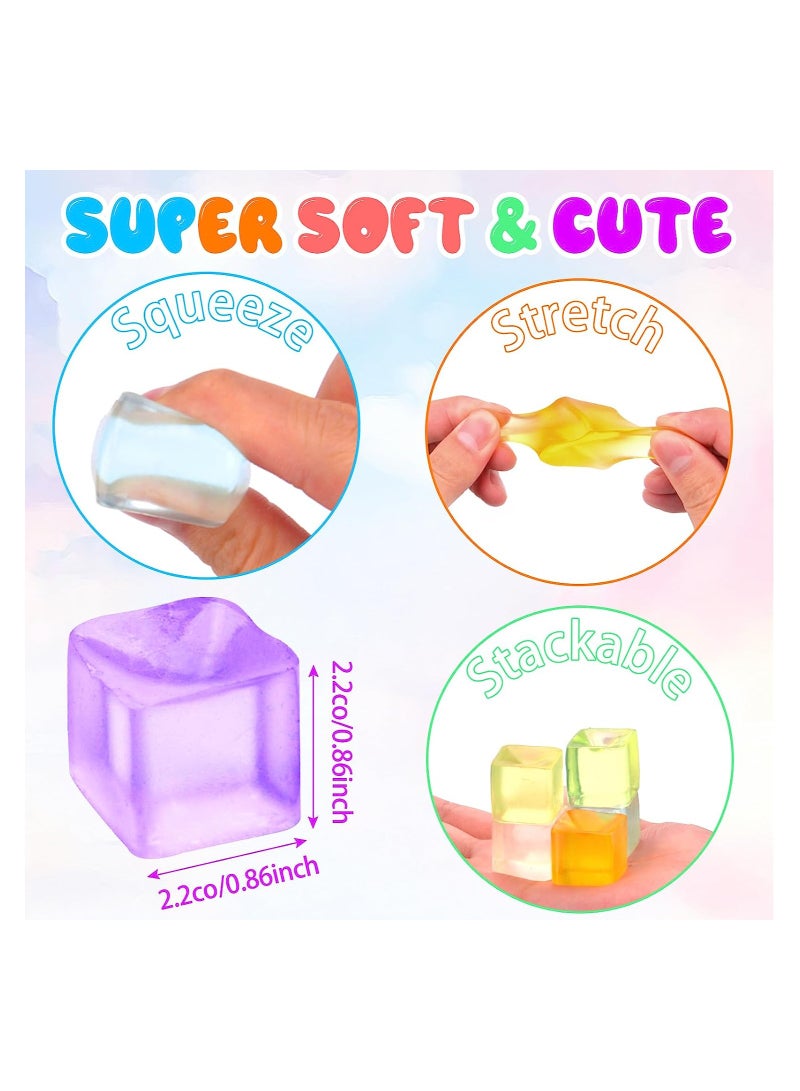 SOLARAE Ice Cube Stress Ball, Simulated Summer Ice Block Stress Relief Balls, Squeezy Sensory Cubes Toys, Soft Squishy Ball Hand Grip Pressure Ball, 25 Pcs - Image 4