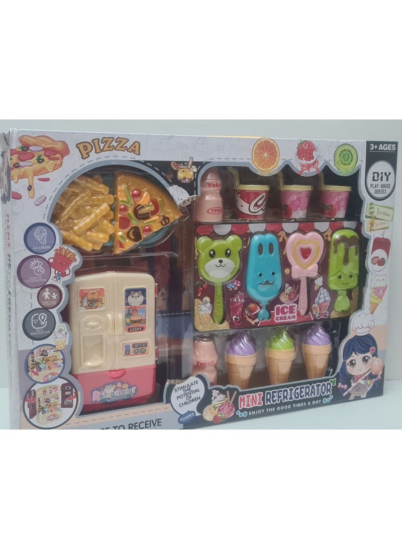 MINI FRIDGE PINK WITH ACCESSORIES - Image 1