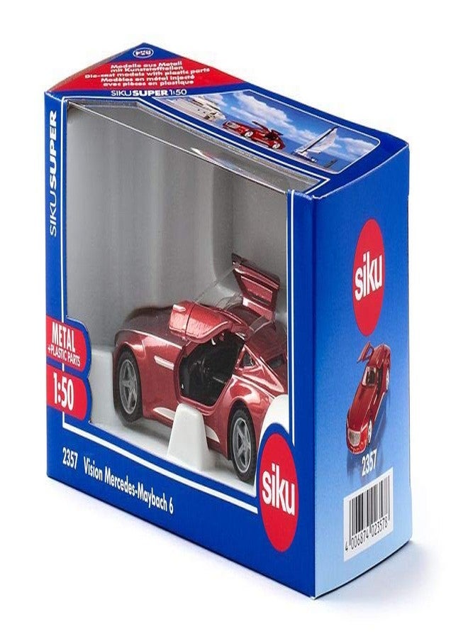 Siku 2357, Vision Mercedes Maybach 6 Grand Coupé, 1:50, Metal/Plastic, Red, Opening hinged Doors, Changeable Wheels - Image 2