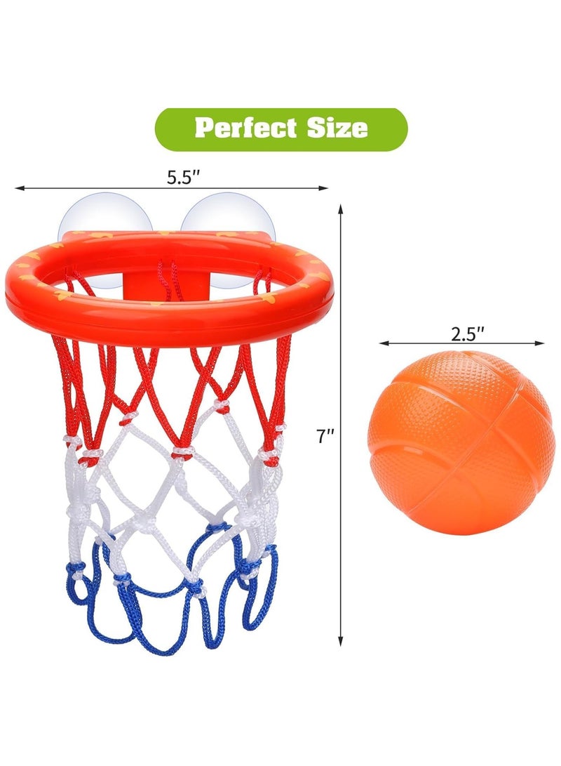 Soofam Bath Toys - Bath Toys Shower Toys for Kids Ages 4-8,Bathtub Basketball Hoop for Kids Toddlers,Suction Cup Basketball Hoop & 3 No Hole Balls Set for Boys Girls - Image 2