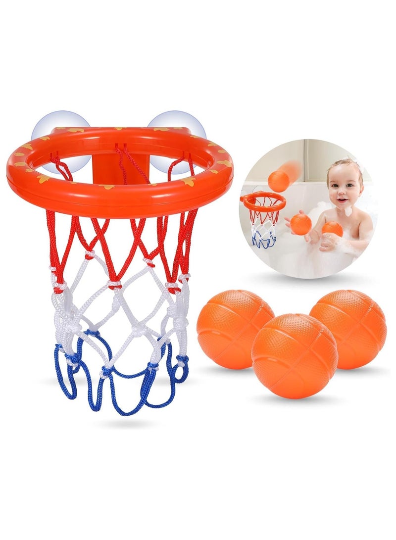 Soofam Bath Toys - Bath Toys Shower Toys for Kids Ages 4-8,Bathtub Basketball Hoop for Kids Toddlers,Suction Cup Basketball Hoop & 3 No Hole Balls Set for Boys Girls - Image 1