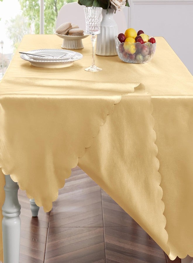Entisn 4 Pack Gold Satin Tablecloth 54 x 54 Inches Table Cloth, Square Silky Tablecloth Smooth Table Cover Decoration for Wedding Party Holiday Dinner - Image 3