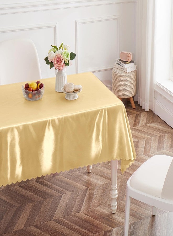 Entisn 4 Pack Gold Satin Tablecloth 54 x 54 Inches Table Cloth, Square Silky Tablecloth Smooth Table Cover Decoration for Wedding Party Holiday Dinner - Image 2