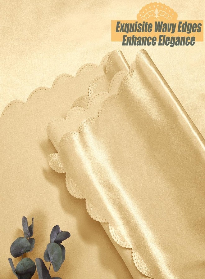 Entisn 4 Pack Gold Satin Tablecloth 54 x 54 Inches Table Cloth, Square Silky Tablecloth Smooth Table Cover Decoration for Wedding Party Holiday Dinner - Image 5