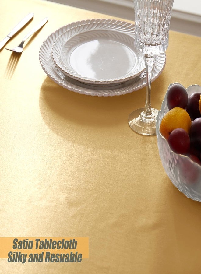 Entisn 4 Pack Gold Satin Tablecloth 54 x 54 Inches Table Cloth, Square Silky Tablecloth Smooth Table Cover Decoration for Wedding Party Holiday Dinner - Image 4