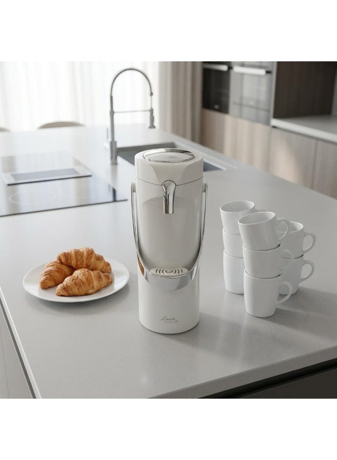 Lavin vaccum flask 1.9L/Airpot Glass inner Thermos/Long heat retention/Hot&Cold/White/HB - Image 5